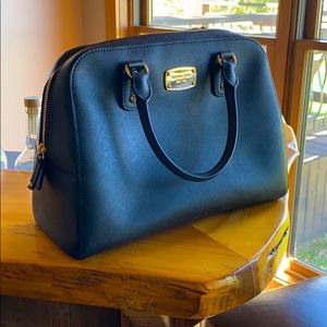 Michael Kors Large Black Pebbled Leather Satchel